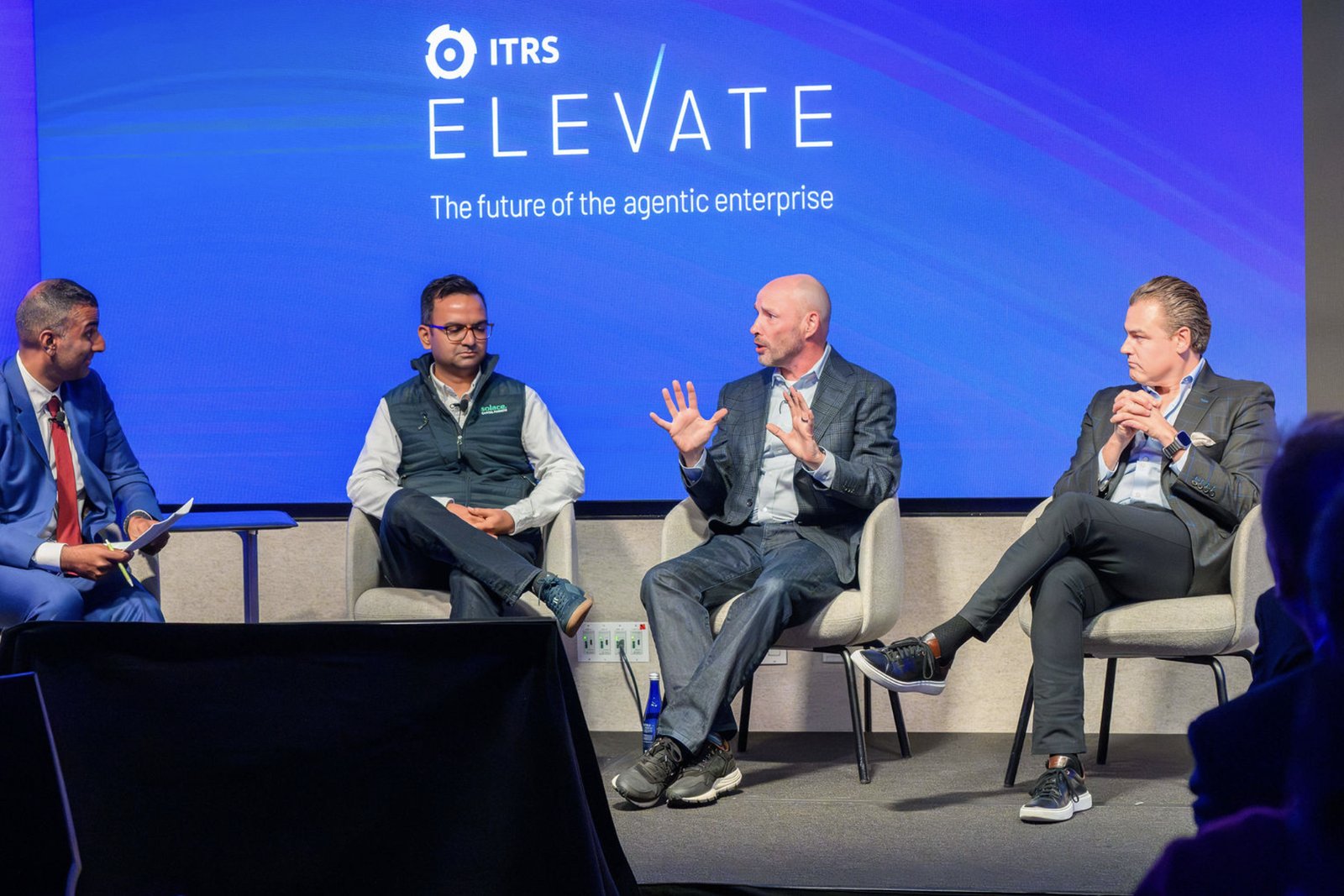 Trey Harper speaking on the ITRS Elevate panel in New York