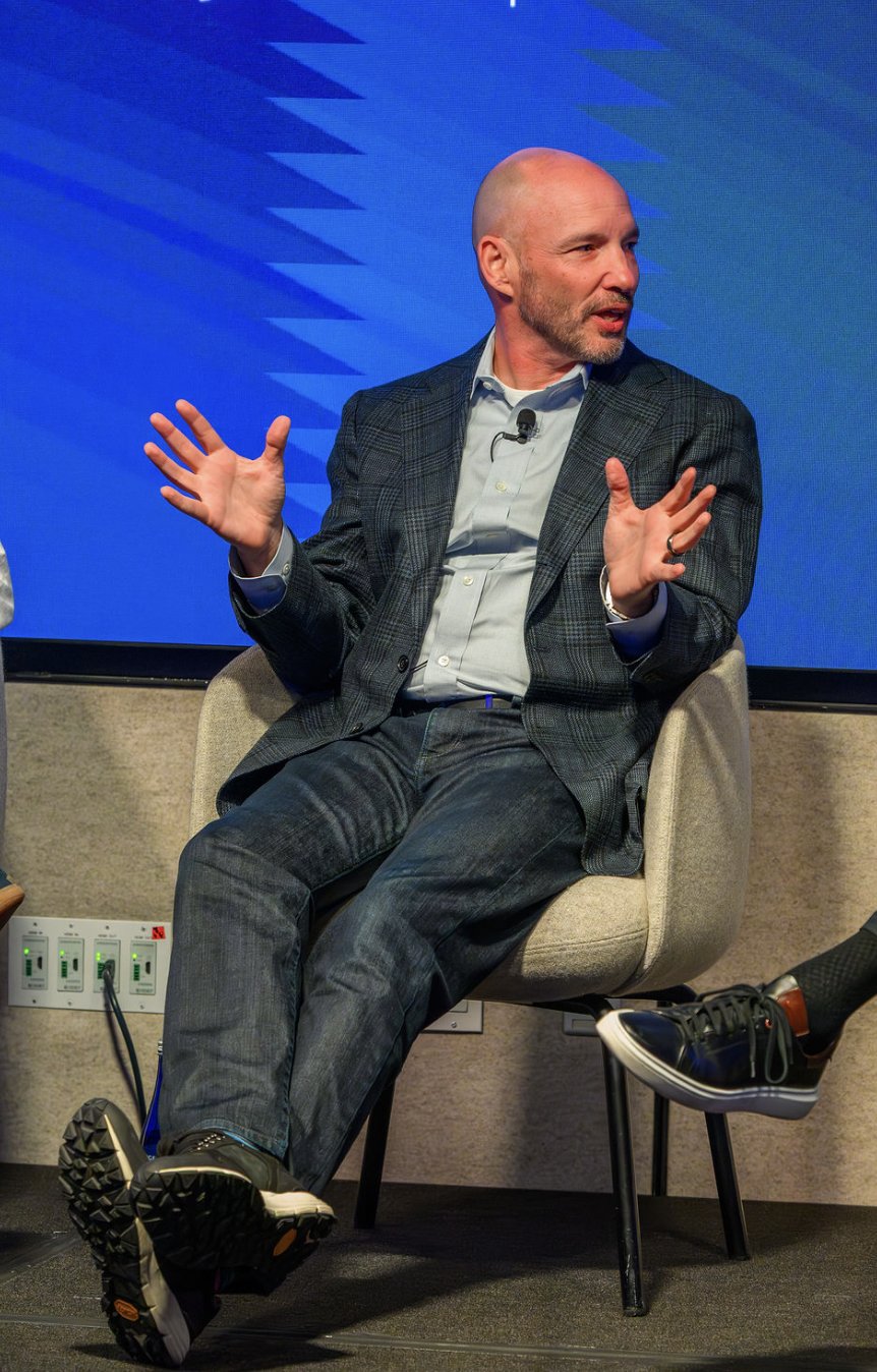 Trey Harper speaking on stage at ITRS Elevate